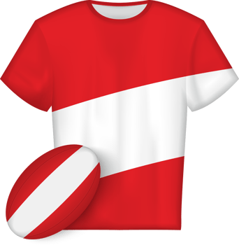 Austria rugby jersey with rugby ball png