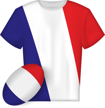 France rugby jersey with rugby ball png