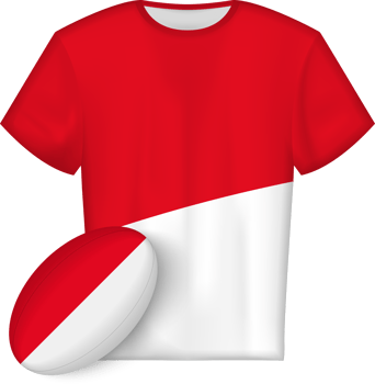 Monaco rugby jersey with rugby ball png