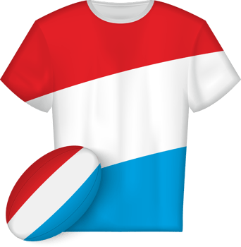 Luxembourg rugby jersey with rugby ball png