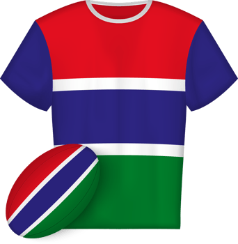 Gambia rugby jersey with rugby ball png