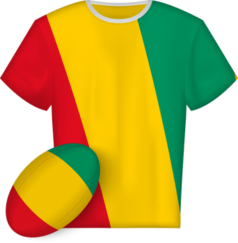 Guinea rugby jersey with rugby ball png