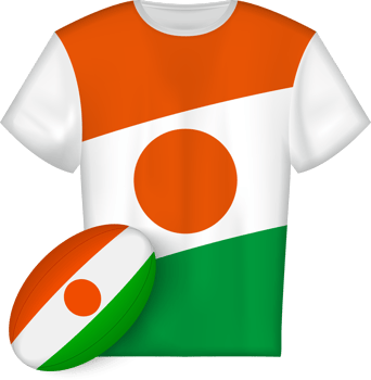 Niger rugby jersey with rugby ball png