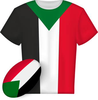 Sudan rugby jersey with rugby ball png