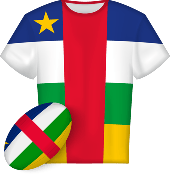 Central African Republic rugby jersey with rugby ball png