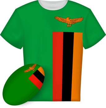 Zambia rugby jersey with rugby ball png
