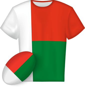 Madagascar rugby jersey with rugby ball png