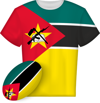 Mozambique rugby jersey with rugby ball png