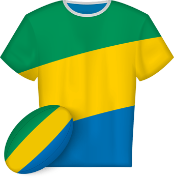 Gabon rugby jersey with rugby ball png