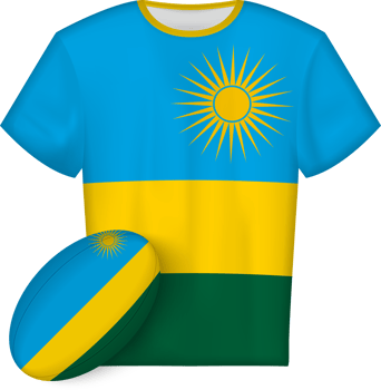 Rwanda rugby jersey with rugby ball png