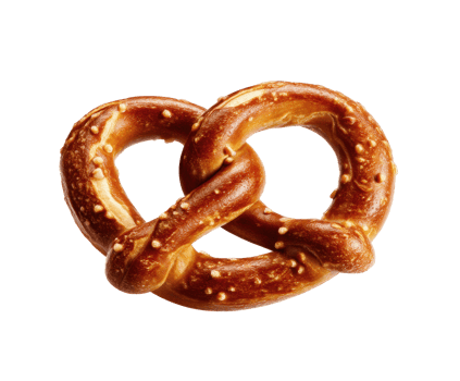 Snack idea for gatherings featuring a freshly baked pretzel png