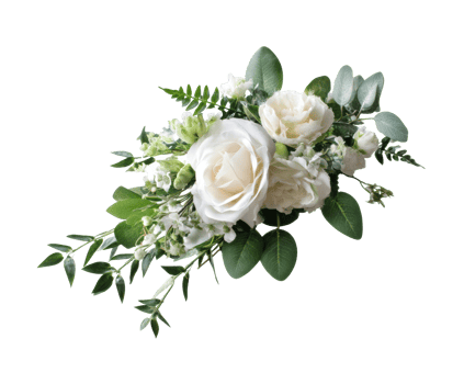 Elegant white floral arrangement for special occasions and decor png