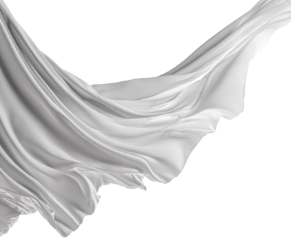 Flowing white fabric creates elegant texture for design projects png
