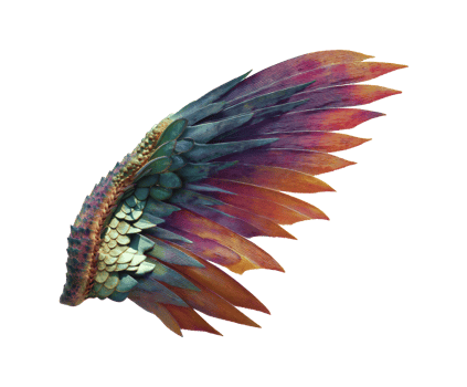 Vibrant dragon wing design for creative projects and fantasy themes png