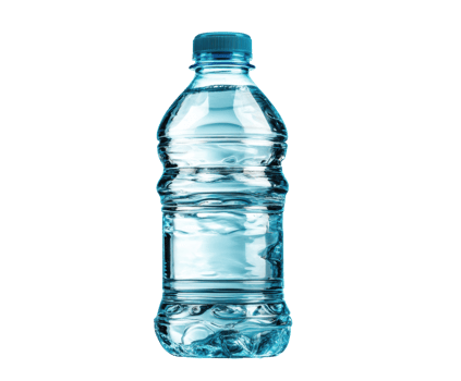 Refreshing clear water in a plastic bottle for hydration needs png