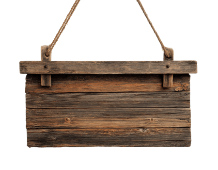 Rustic wooden sign design for decor or advertising purposes png