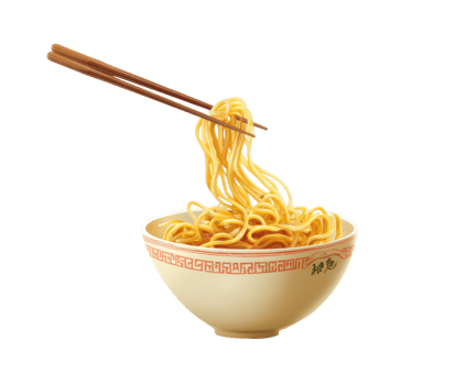 Delicious noodles being lifted with chopsticks from a bowl png