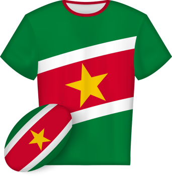 Suriname rugby jersey with rugby ball png