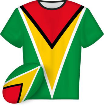 Guyana rugby jersey with rugby ball png
