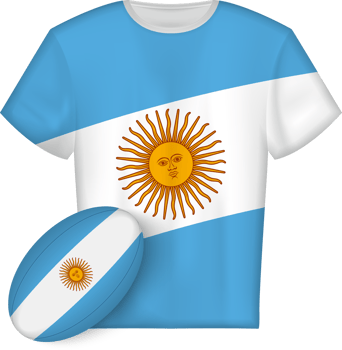 Argentina rugby jersey with rugby ball png