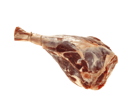 Delicious and fresh raw leg of lamb perfect for culinary creations png