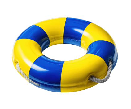 Colorful life preserver for safety at the beach or pool png