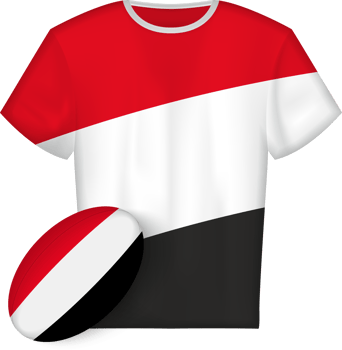 Yemen rugby jersey with rugby ball png