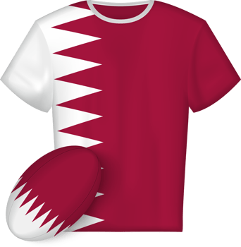 Qatar rugby jersey with rugby ball png