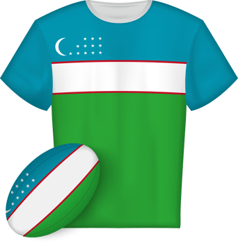 Uzbekistan rugby jersey with rugby ball png
