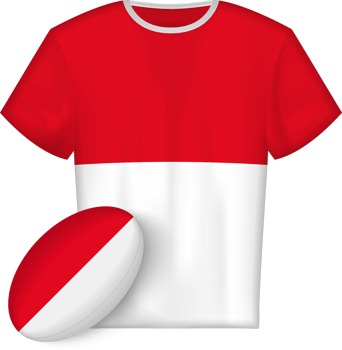 Indonesia rugby jersey with rugby ball png