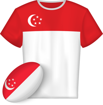 Singapore rugby jersey with rugby ball png