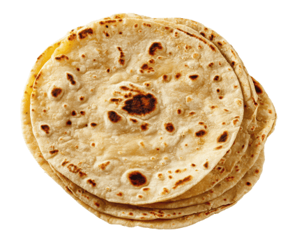 Freshly cooked tortillas stacked on a plate for delicious meals png