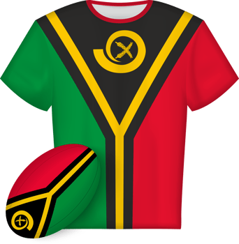 Vanuatu rugby jersey with rugby ball png