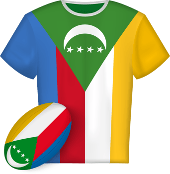 Comoros rugby jersey with rugby ball png