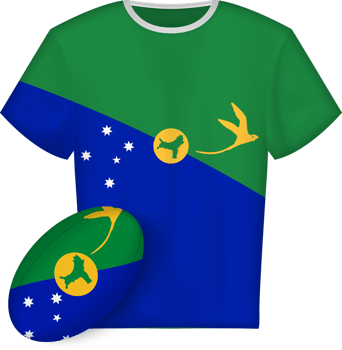 Christmas Island rugby jersey with rugby ball png