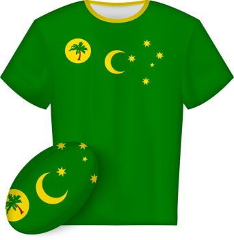 Cocos Islands rugby jersey with rugby ball png