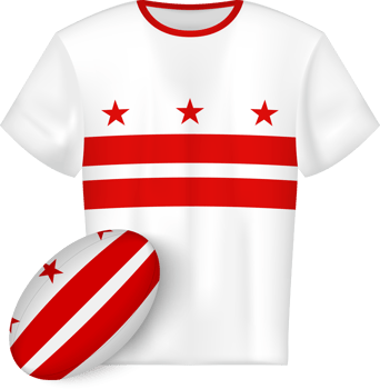 District of Columbia rugby jersey with rugby ball png