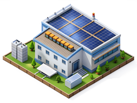 A solar panel on top of a building png