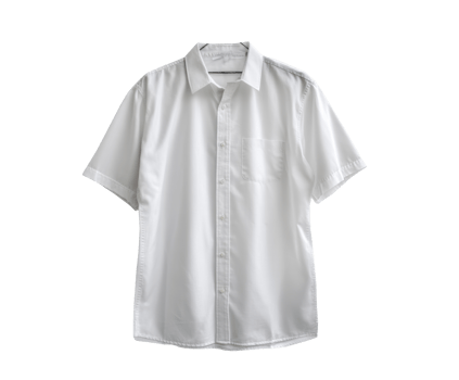 Classic short sleeve white shirt for casual wear or formal occasions png