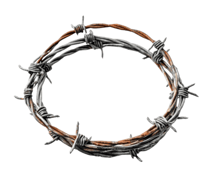 Symbol of suffering and sacrifice represented by barbed wire crown png