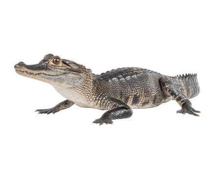 Baby crocodile exhibited in natural habitat for education png