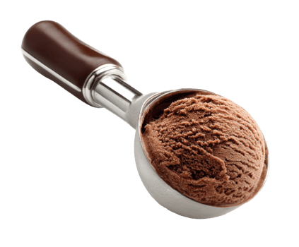Chocolate ice cream scoop for dessert enjoyment and summer treats png