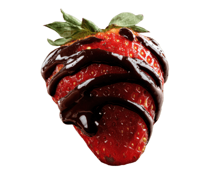 Sweet strawberries drizzled with rich chocolate for dessert lovers png