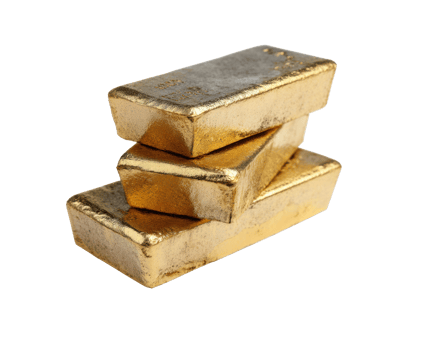 Three gleaming gold bars stacked elegantly for investment purposes png