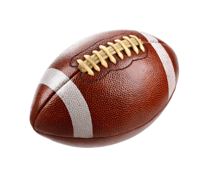 Leather football for sports fans and athletes on display png