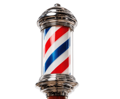 Classic barber pole symbolizing traditional grooming and style png
