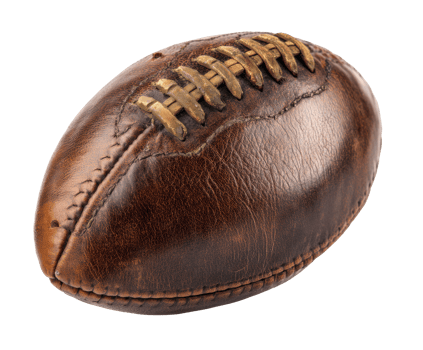 Vintage leather football for classic sports events and decor png