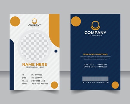 Colorful Identity Card Template for Company Professionals, Classic ID Card Design for Employee Identification vector