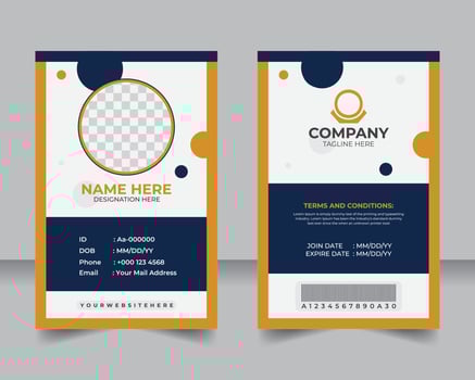 Professional ID Card Template, colorful Theme for Staff, Employee Identity Card Template with Clean Aesthetic vector