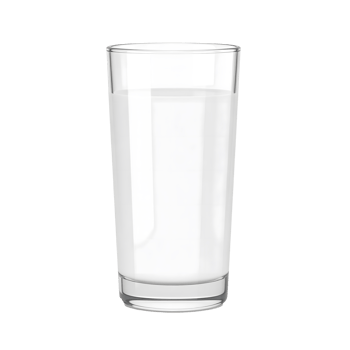 3D Icon glass of milk, mockup in close up png